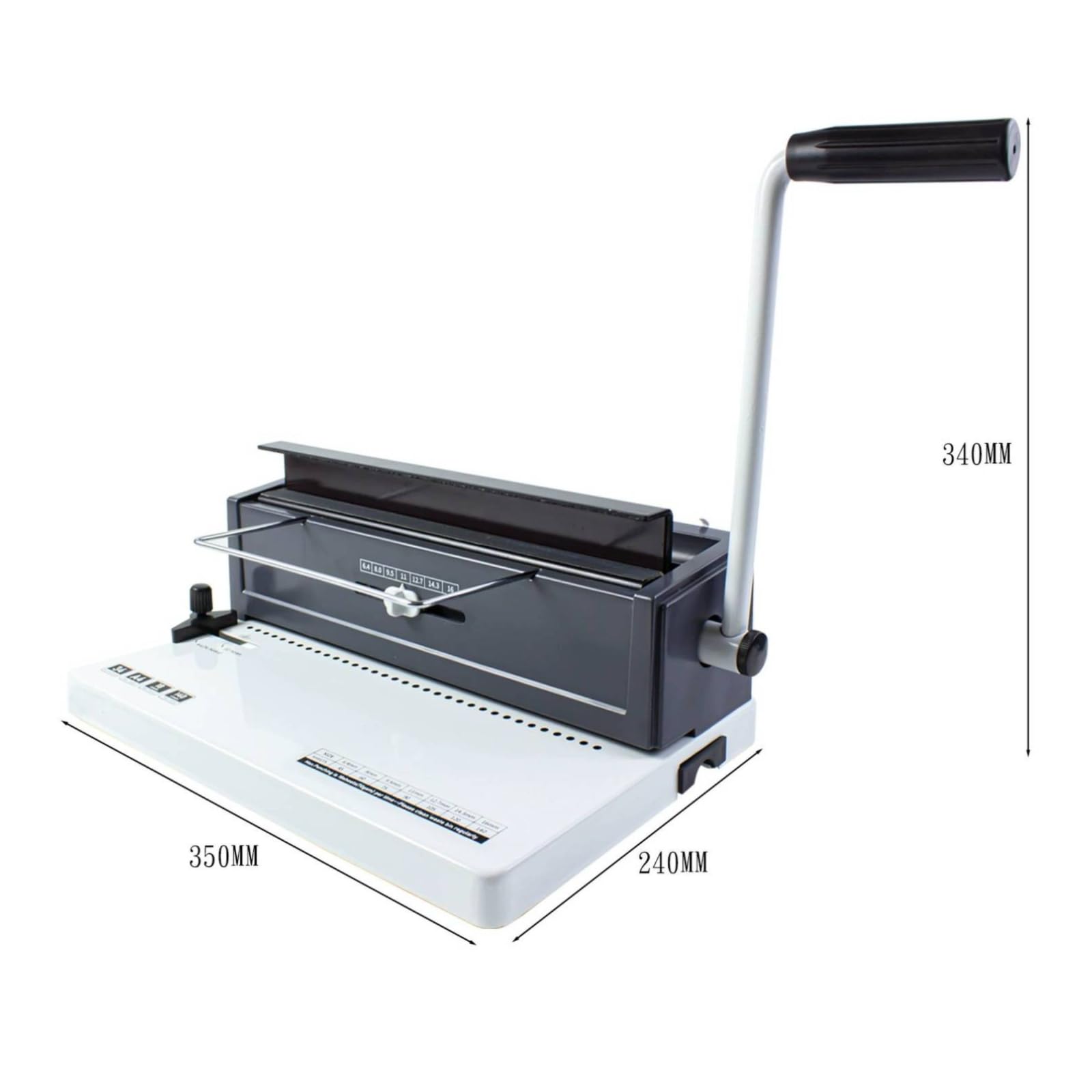 Rilegatrice Manuale con Perforatore Integrato Regolabile Rilegatrice da Ufficio Robusta per Preparazione Relazioni, Nero
