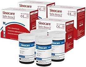 sinocare Tiras, 200 x Tiras Prueba en Sangre Reactivas sin Código, Solo para Safe Accu2