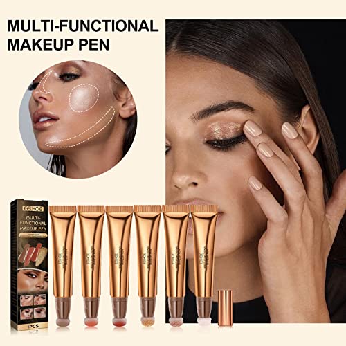 Contour Beauty Wand, Liquid Face Concealer Contouring Highlighter Blusher Stick With Cushion Applicator, Long Lasting Smooth Natural Matte Finish, Lightweight Blendable Super Silky Cream Contour Stick (03# Blush Peach) #TOP7