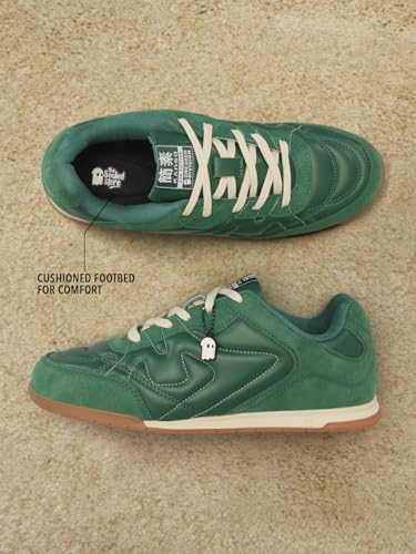 Image of The Souled Store Kanso ZE Zen Edition : Men and Boys Low Top Sneakers with Premium Microfibre Suede and PU Upper and Cushioned Footbed and Brown Gum Outsole and Lace Up Support