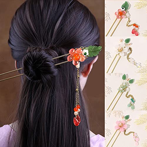 WONCT Bastoncini per Capelli con Fiori di