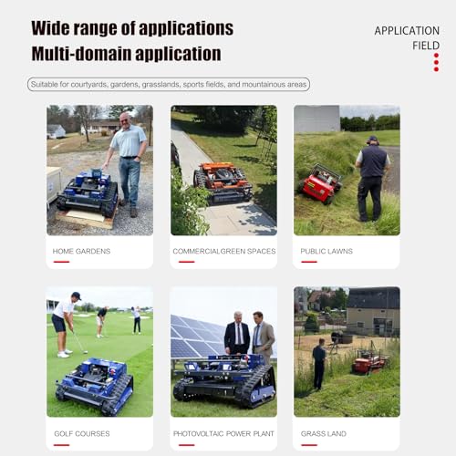 Image of AIWEIYA-Remote Control Lawn Mower,Oil-Electric Hybrid Crawler Track Mower,3-15CM Cutting Height Professional Landscape and Estate Mower for 100% Slope(45) Large Turf Grass Cutting