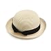 NUOLUX Fashion Women's Girls Bowknot Roll-up Wide Brim Dome Straw Summer Sun Hat Bowler Beach Cap (Beige)