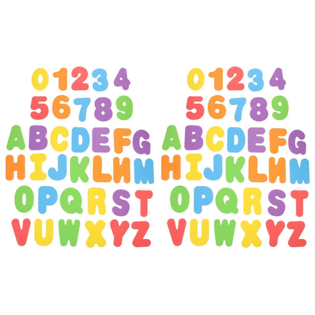 Toyvian Kids Alphabet Stickers: 2 Sets of Decorative Abc Stickers Removable Letters Number Decal Girl Boy Room Ornament