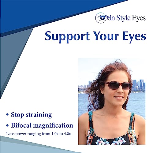 In Style Eyes Seymore Retro Bifocal Sunglasses - Full-Rimmed, Rectangle Frame Cheater Glasses - Non-Polarized Aspheric Lens2