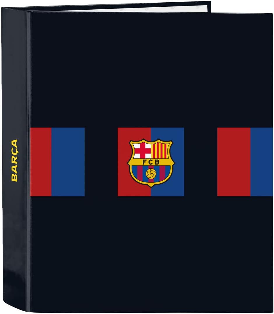SAFTA Carpeta de Folio 4 Anillas de F.C. Barcelona 1ª Equipación 22/23, 270x60x330 mm, Unisex Kids’ F.C. 4 Ring Folio Binder Barcelona Home Kit 22/23, 270x60x330 mm, Azul Marino y Granate,