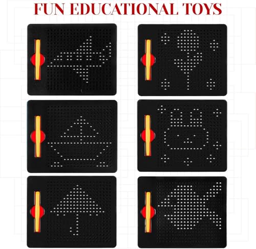 Image of 1 Pcs Magnetic Drawing Board Kids Toddler Magpad Travel Learning Magnet Game Writing Pad with Stylus Pen Ball Beads Educational Toy Gift for Child Time Activities Play (Black) (1 Pcs)