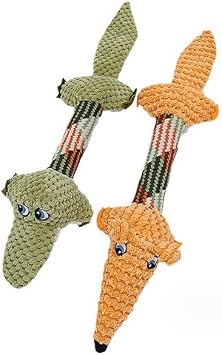 Clobeau Durable Cute Pet Toys Plush Hedgehog Dog Toy Giggler Squeak Chew Toy Molar Teeth Cleaning Stuffed Doll Squeaky Pet Toys Biting Training Playing Toys for Small Medium Dogs Puppy Alligator