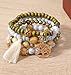 ValueBargain 4PCS Tree of Life Bracelet, Bohemian Bracelet for Women with Wood Beads & Tassel, Stackable Bohemian Jewelry for Christmas & Birthday Gifts