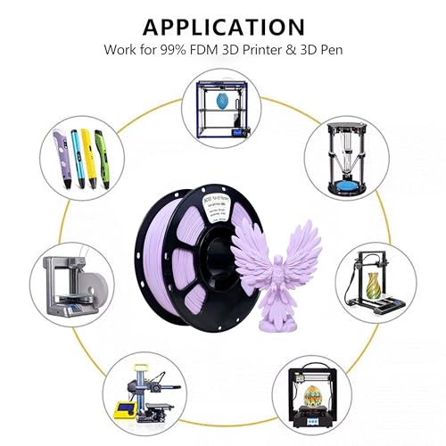 Image of iBOSS PLA Plus 3D Printer Filament PLA+ Filament 1.75mm, Neatly Wound 3D Printing Filament 1.75mm + /- 0.02 mm, Fit Most FDM 3D Printers, 1kg Spool (2.2lbs), Light Purple