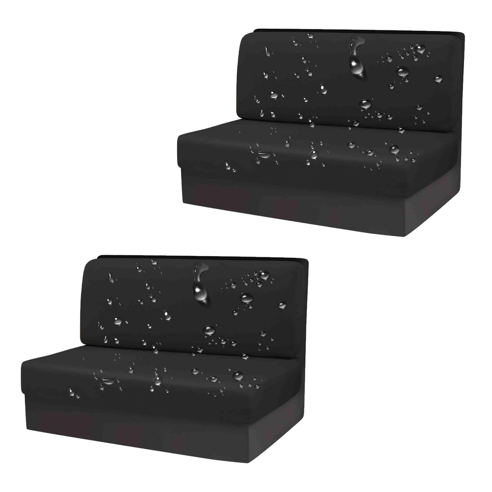 Fundas impermeables de cabina para RV y sofás de caravana negro pack de 2