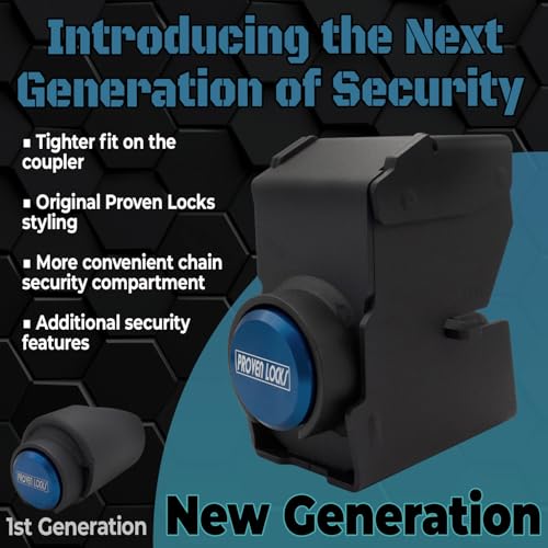 Image of Proven Industries Model 2178 Trailer Lock, Fits 2-Inch Trailer Couplers, Made in the USA (Blue-Square)