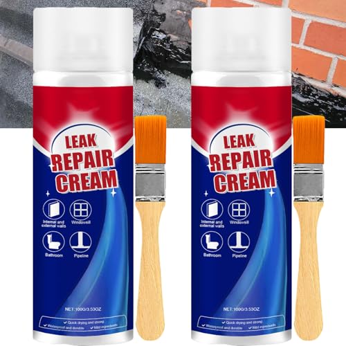Waterproof Leak Repair Spray,Leak Repair Waterproof Sealant Spray,Patch & Seal Paint Sealant Cream for Roofs Pipes Crack (2PCS)