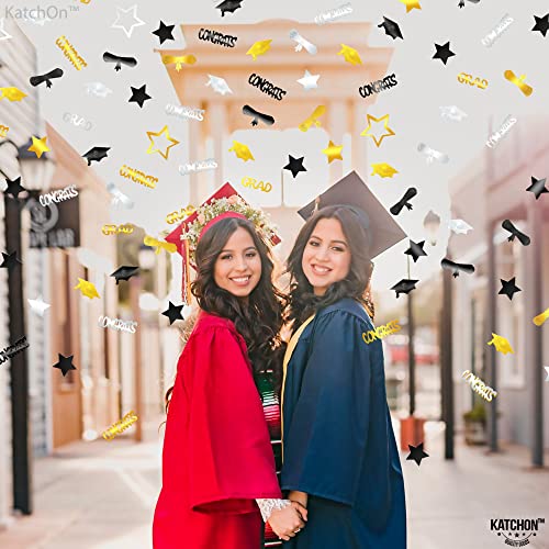 Image of Graduation Decorations 2026 - Pack of 1000, Black and Gold Congrats Grad Graduation Confetti 2026 | Grad Confetti Class of 2026 for Grad, Graduation Party Decorations, KatchOn