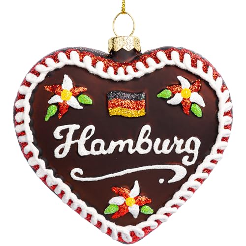 SIKORA Lebkuchen Herz Souvenir besondere Weihnachtskugel Glas...