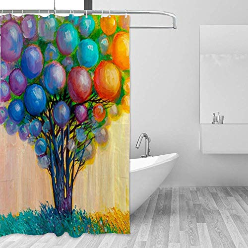 Rideau de douche en polyester motif oursons lavable avec anneaux