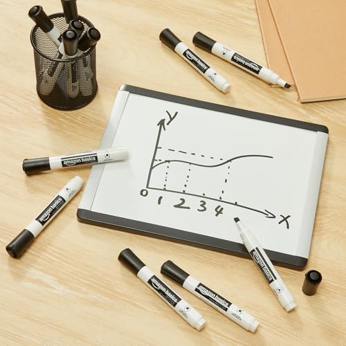 Image of Amazon Basics Low-Odor Dry Erase Whiteboard Markers, Chisel Tip, Quick-Dry, Black, 36-Pack