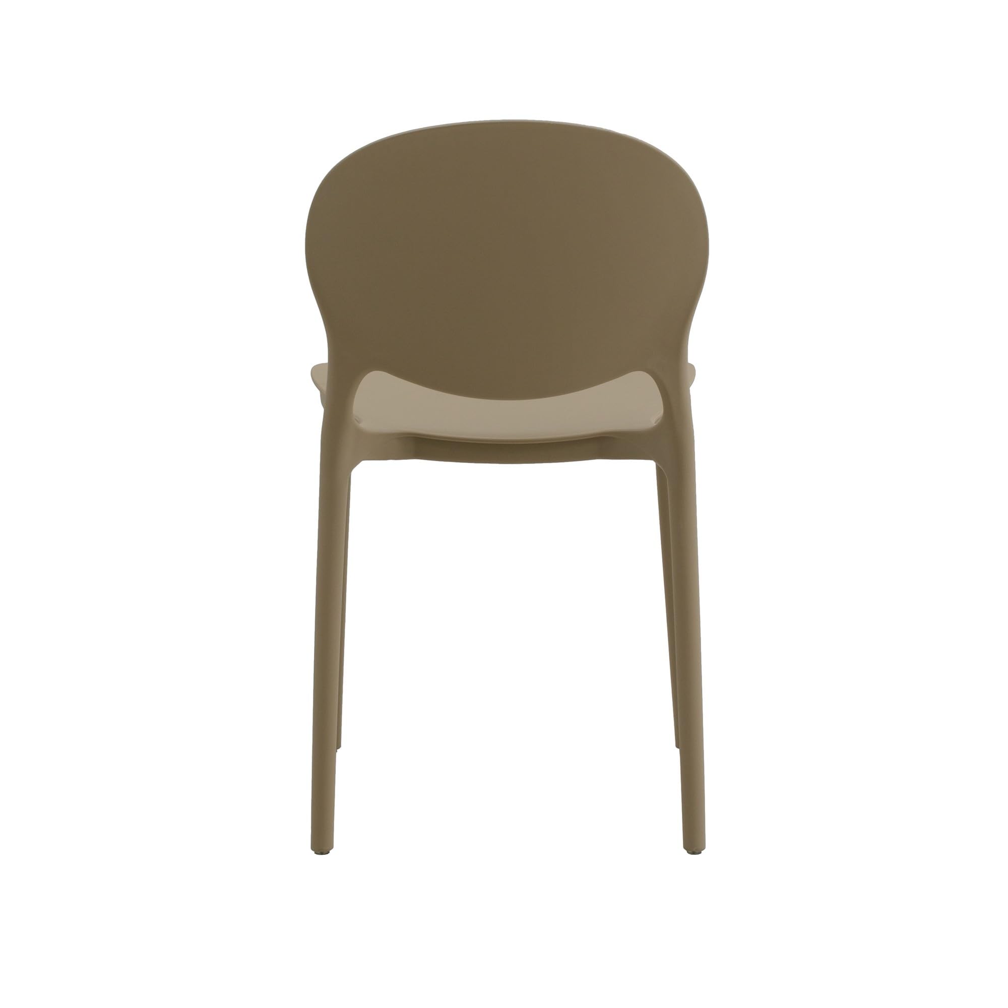 KONTE.DESIGN Set di 2 sedie SANTA CRUZ in polipropilene beige, impilabili