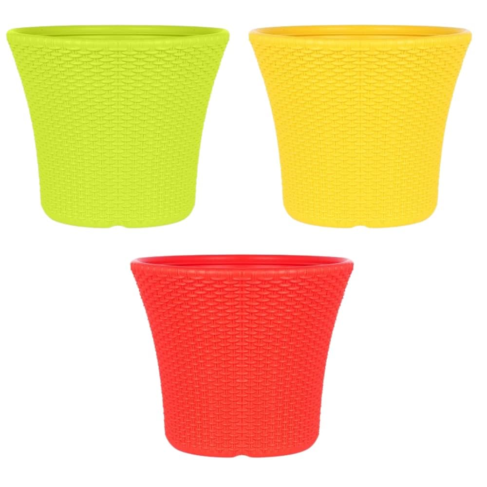 MUDDSTYLES Plastic Helex Pot 14 inch Flower Pots for Garden Plant Container Set (Pack of 3, Plastic) (B0C976GZQM) Amazon Price History, Amazon Price Tracker