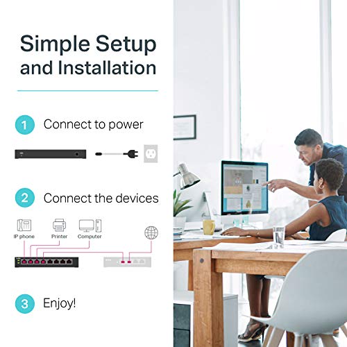 Image of TP-Link 8 Port Gigabit PoE Switch | 8 PoE+ Ports @126W | Plug & Play | Limited Lifetime Protection | Desktop / Rackmount | Prioritized Power Supply | Sturdy Metal | Shielded Ports (TL-SG1008MP)