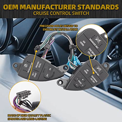 image for Dasbecan Left Driver Side Cruise Control Switch Compatible with Intern