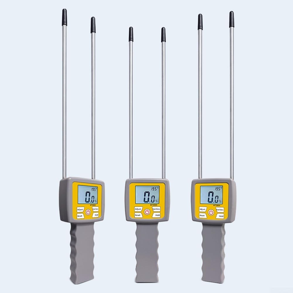 Medidor de humedad, detector digital de humedad de heno, rango del 0-80% con LCD retroiluminado para análisis de hierba, paja, salvado y forraje