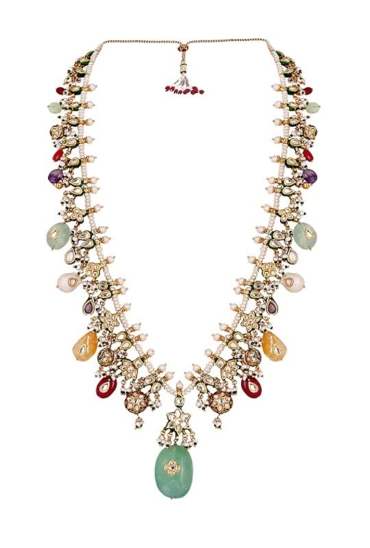 Long Statement Necklace Multicolor Gemstones Set for Women-1 Qty-image-25