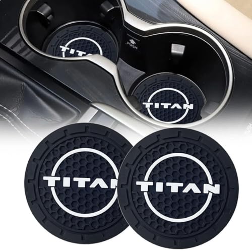 2Pcs Car Cup Holder Coaster for Titan Accessories Anti Slip Cup Holder Insert Coaster (White T)