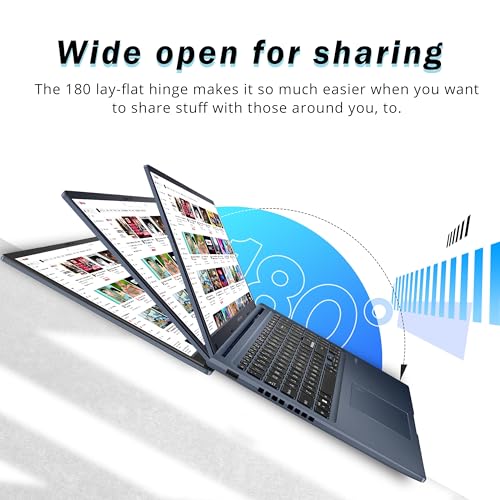 Image of ASUS VivoBook 15.6 inch Touchscreen FHD Laptop, 12th Gen Intel Core i7-1255U, 40GB RAM, 2TB PCIe SSD, Intel Iris Xe Graphics, Backlit Keyboard, WiFi 6, Windows 11 Pro, Quiet Blue, 32GB Hotface USB Card