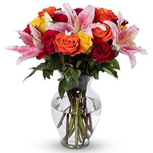 BENCHMARK BOUQUETS – Big Blooms (Glass Vase Included), Next-Day Delivery, Gift Fresh Flowers for Birthday, Anniversary, Get Well, Sympathy, Graduation, Congratulations, Thank You