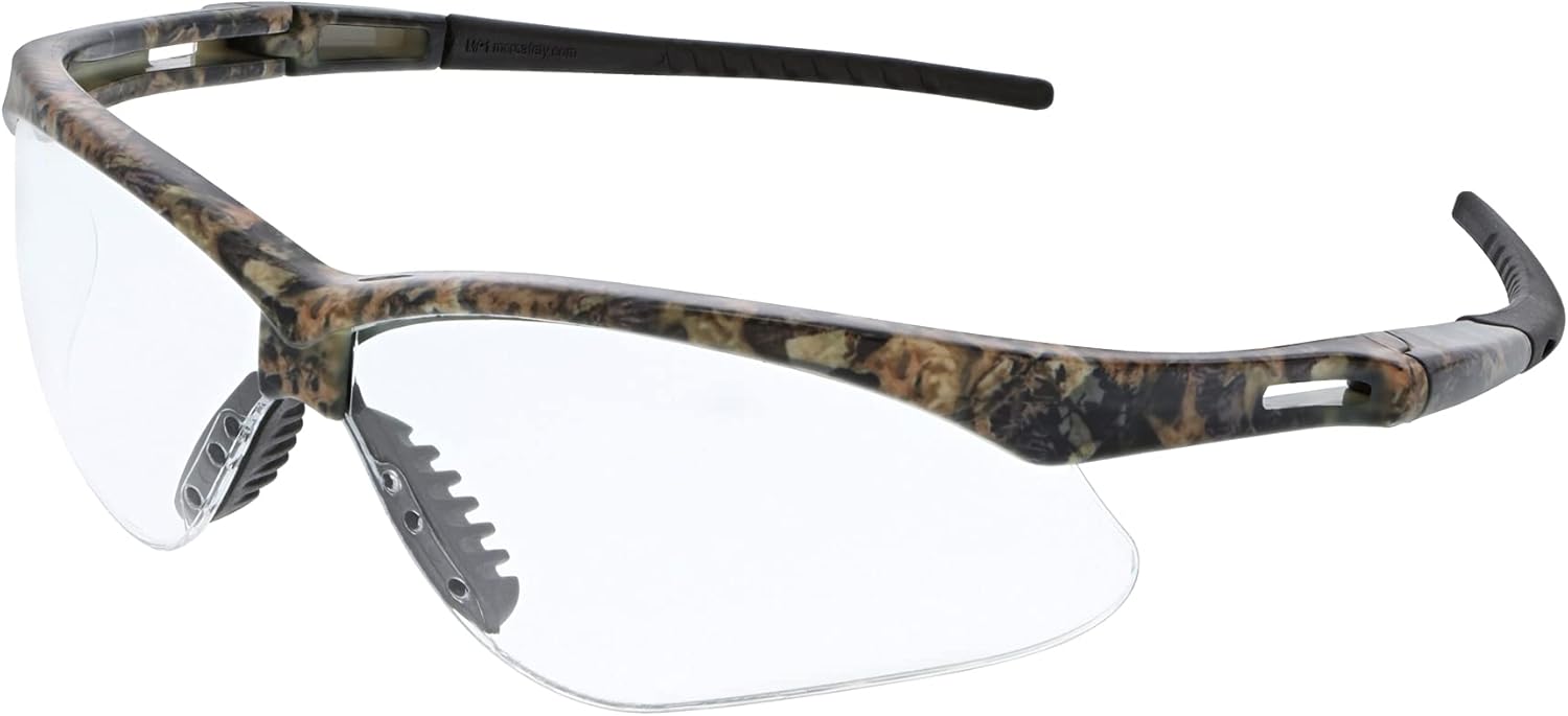 MCR Safety Memphis Series MOMP110AF Safety Glasses, Eye Protection, Mossy Oak Frame, Clear UV-AF Anti-Fog Lens