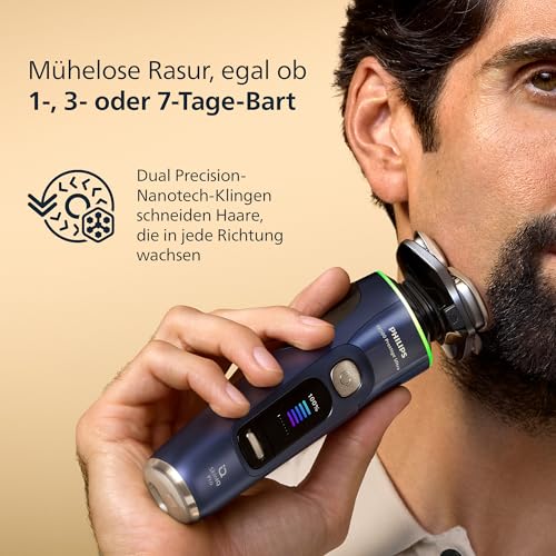 Philips Rasierer i9000 Prestige Ultra, Nass- und Trockenrasierer für Herren, Druck- und Bewegungssensor, 5+1 Bartstyler, Nasenhaartrimmer… – Ansicht 5