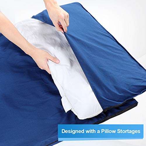 Sleeping Bag Cotton Liner, Lightweight Travel Sheet Adult, Camping Sleep Bag with Zipper and Storage Package for Travel, Hotel, Outdoors, Backpacking, Business or Home
