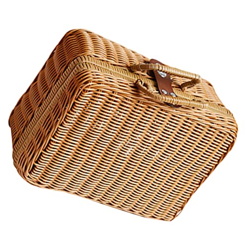 FUNOMOCYA Geflochtener Rattan-Koffer Aufbewahrungskorb Aus Weide...