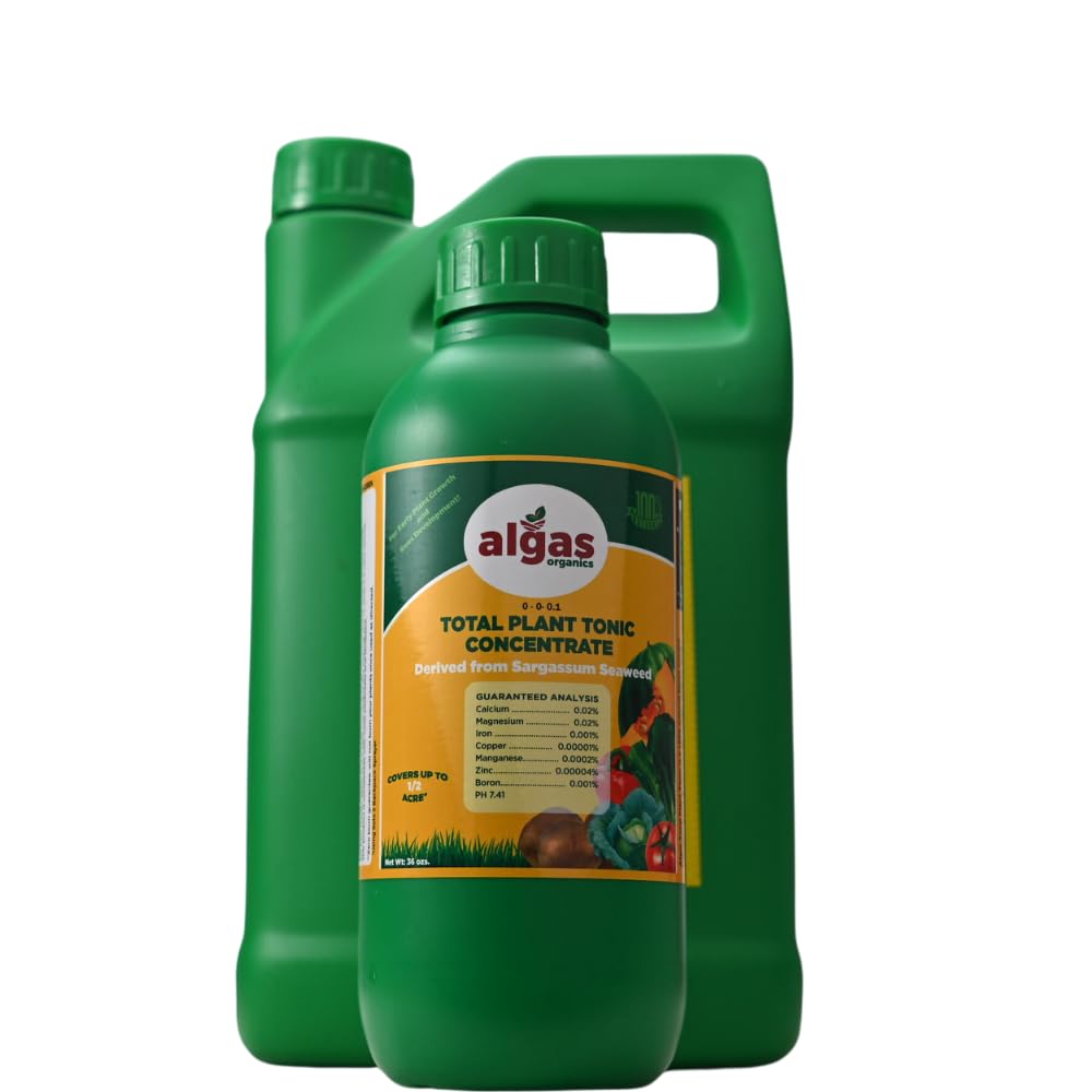 Liquid Vegetable Fertilizer & Hydroponic Plant Food Made from Sargassum Seaweed for Correcting Micronutrient Deficiencies Faster Growth Biggest Blooms- 1 Gallon