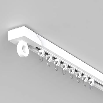 Self Adhesive Curtain Tracks Ceiling/Wall Mount, Heavy Duty Curtain Track Rail Set Ceiling Or Room Divider, Pleated Curtains Rod Blackout BracketCeiling Mount,7ft/2.2m
