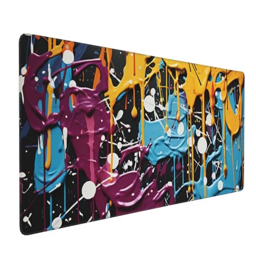 Tapis de souris de jeu étanche grand format anti-taches et bords renforcés