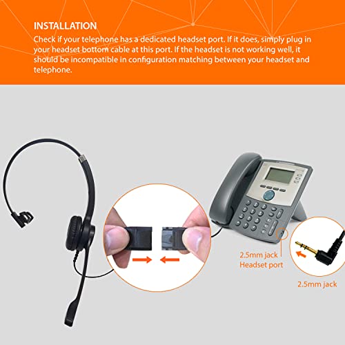 Image of IPD IPH-250 Phone Headset 2.5mm Single Ear Noise Cancelling Headset