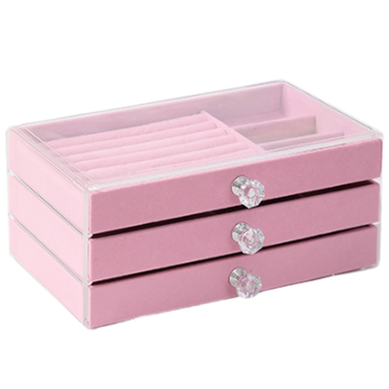 Acrylic Jewelry Box with Transparent Lid for Dressing Table