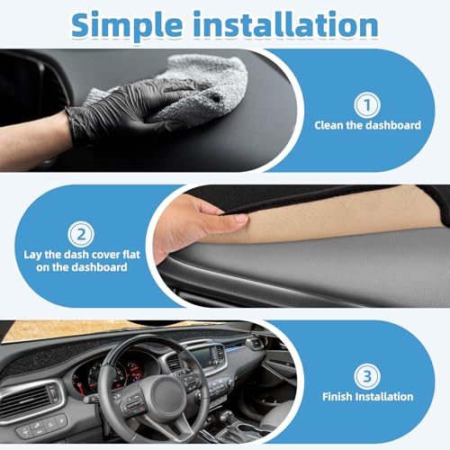Image of Dash Cover Mat for KIA Sorento 2016 2017 2018 2019 2020 Non-Slip Dashboard Cover Mat Sunshade UV Rays Protector Interior Accessories