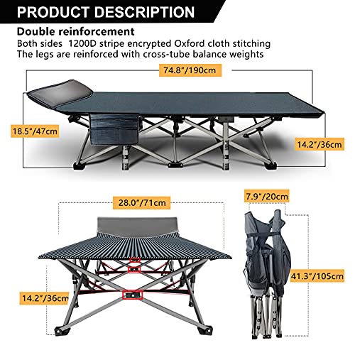 Oeyal Folding Camping Cots For Adults, Folding Cots For Sleeping, Portable Travel Camp Cots Guest Bed, Heavy Duty Sleeping Cot With Mattress And Carry Bag For Indoor & Outdoor Use #TOP4