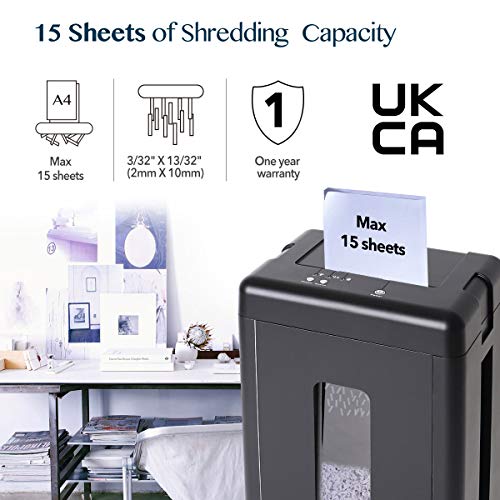 WOLVERINE 15-Sheet Super Micro Cut High Security Level P-5 Heavy Duty Paper/CD/Card Shredder SD9520 の商品画像 5