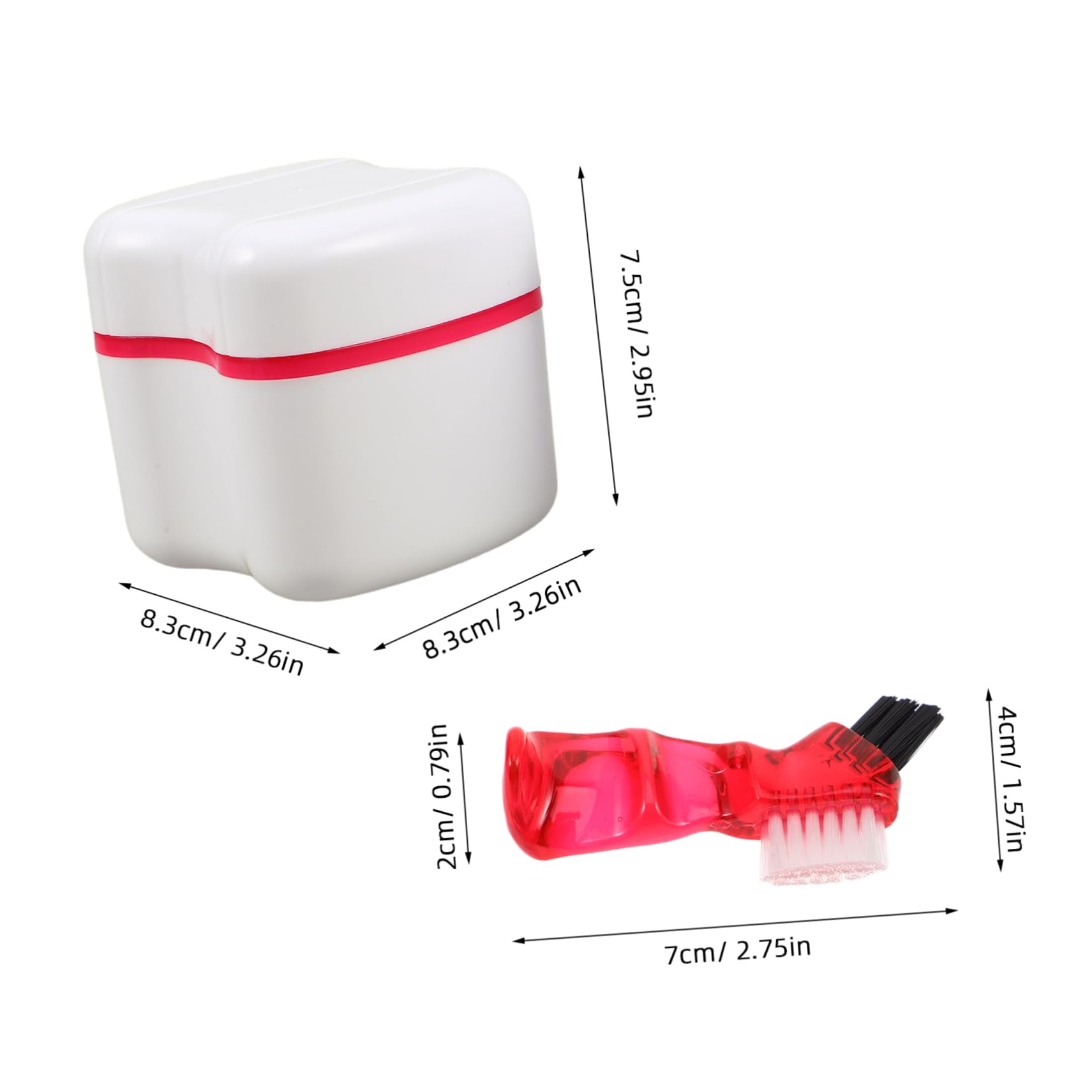 FOMIYES 2Pcs Care Container with Cleaning Brush for Easy Storage and Travel Durable Organizer for Home Use for Retainers and Artificial