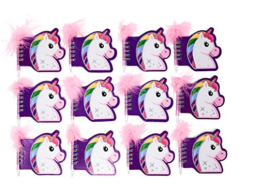 Unicorn Party Supplies: 12 Sets Of Unicorn Notepads and Pens - Each Set Includes 1 Notebook and 1 Pen - Great Party Favor - Satisfaction Guaranteed