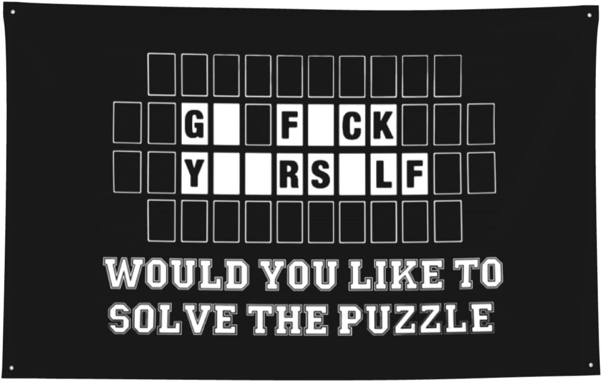 Hilarious Fortune Wheel Go Fuck Yourself Graphic Flag Poster Durable Wall Banner with 4 Brass Grommets 2x3 Ft Tapestry for Indoor & Outdoor Decor, Perfect for Home,Porch,Garden,Yard image 2