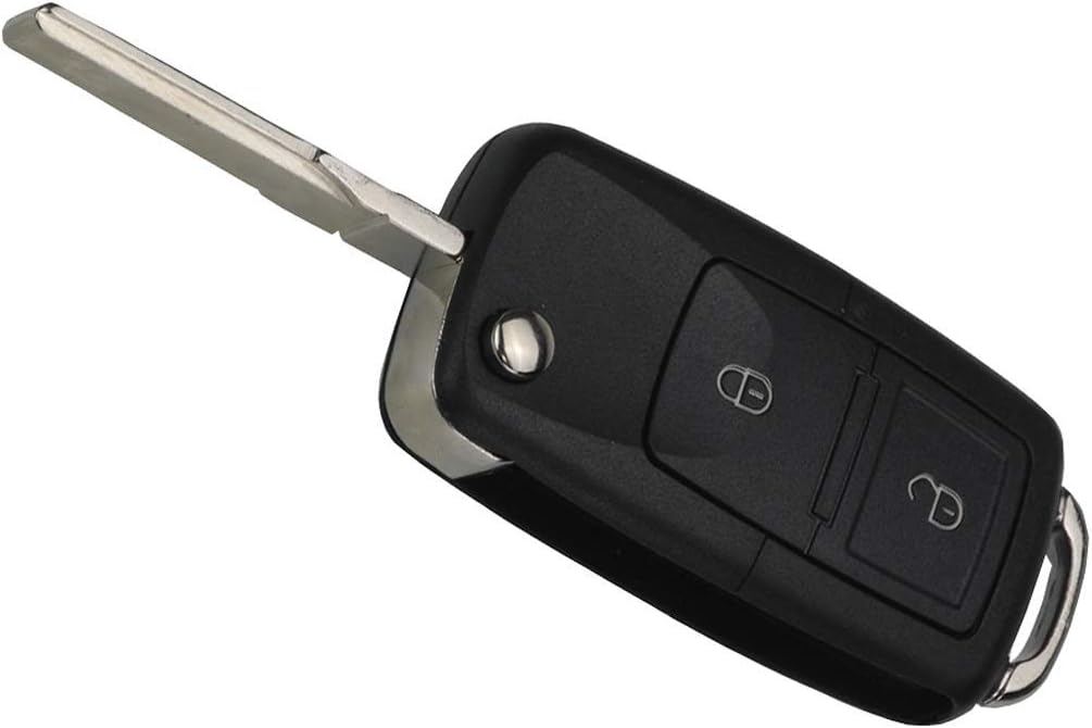 RBSN Replacement 2 Button Folding Car Remote Flip Key Shell Cover Compatible With Beetle Bora Golf Passat Polo Transporter T5 Remote case