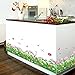 WandSticker4U®- Stickers muraux HAIE DE FLEURS (L: 2.28M) I verte herbe fleurs floral plantes libellules I autocollant sticker mural pour salon chambre d'enfant cuisine carrelage adulte ado