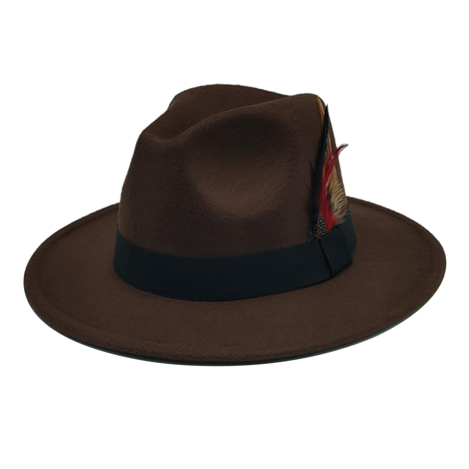 Mens Fedora Hats Classic Wide Brim Fedora Hat for Women Men Dress Hats Panama Hat with Band