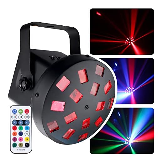 DragonX Mushroom DJ Lights LED RGB, Party Strobe Stage Disco Light, Remote Controller Disco Ball Rotating, Uplighting for Wedding, Event, Parties, Club, Home Disco, Gig, Church, KTV Light