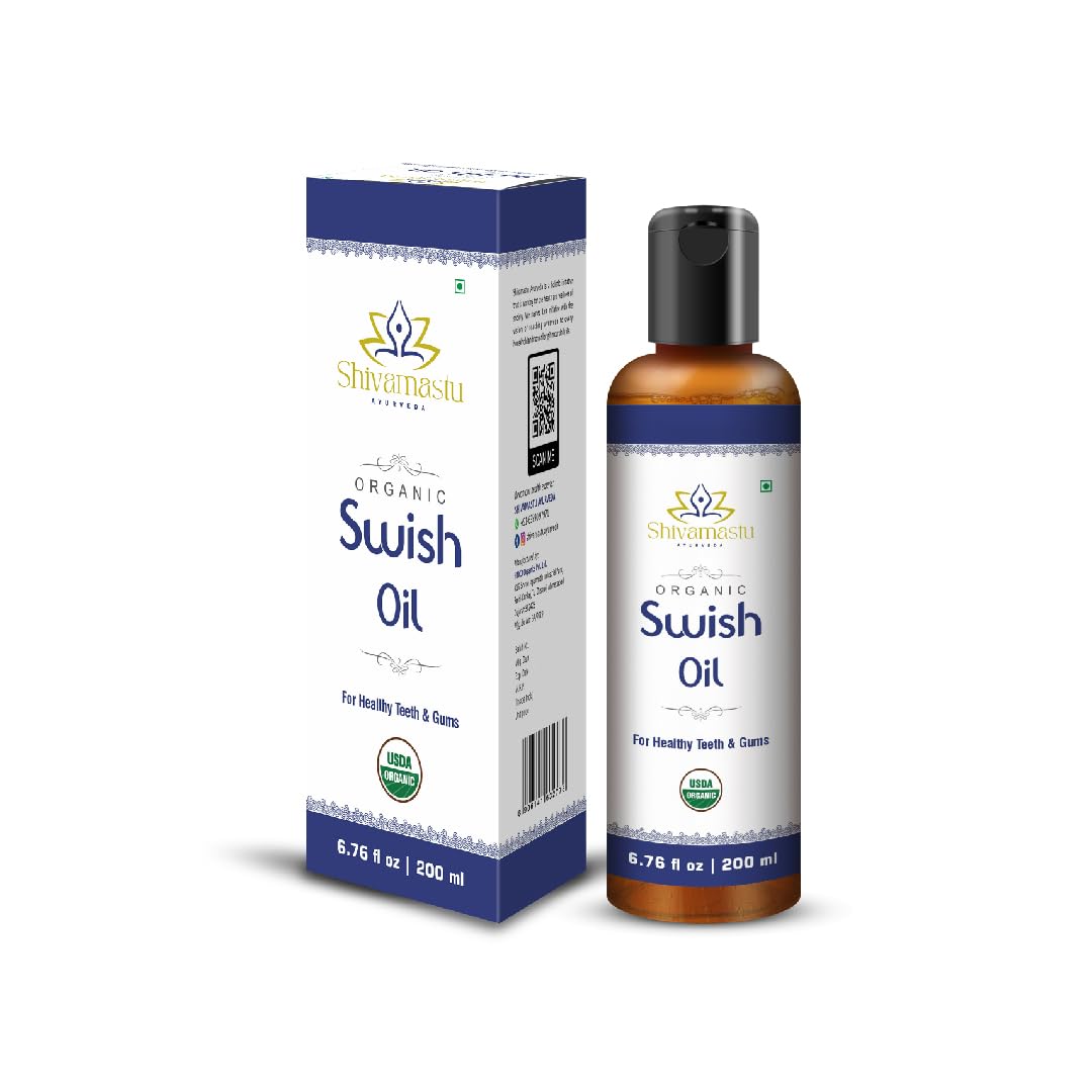 Ayurveda Swish Pulling Oil with Coconut Oil | for Oral Health, Teeth, & Gums – 6.76 fl oz - 200ml